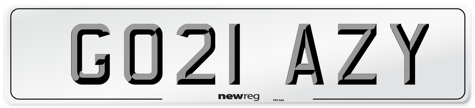 GO21 AZY Number Plate from New Reg